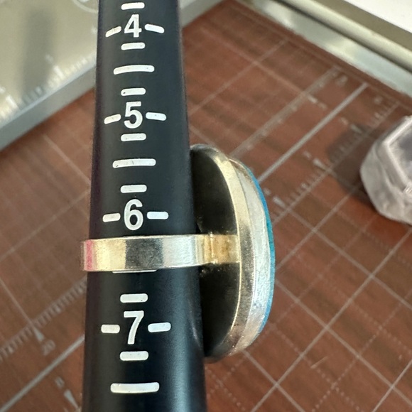 Vintage Turquoise Blue Stone Silver Ring - Picture 5 of 5